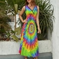 thumbnail image 4 of Colorful Swirls Tie-dye Pattern Design Sleeveless Dress Summer Clothes for Women Women's Clothing 2025, 4 of 7