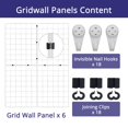 thumbnail image 3 of Paneles de rejilla de pared WELLCO Grid de 40 x 30 cm con clips y ganchos, paquete de 6, 3 of 8