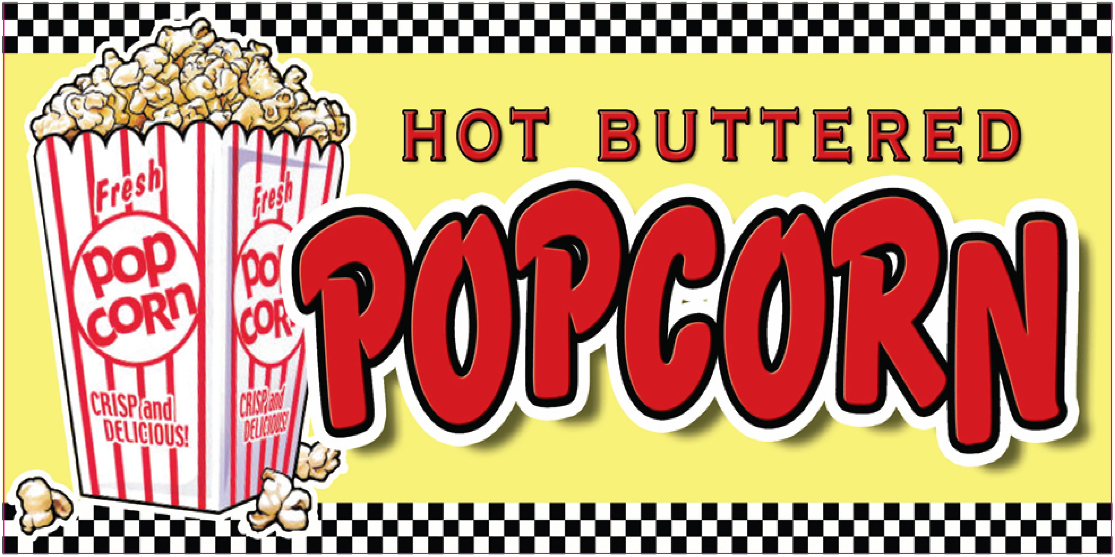 Food Truck Concession Sticker Hot Buttered Popcorn DECAL Choose Your Size 