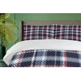 thumbnail image 4 of Ambesonne Checkered Duvet Cover Sets, Retro Plaid Mosaic, 2-Queen, Dark Coral Pale Blue, 4 of 7