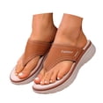 thumbnail image 2 of Women's Thong Beach Flip Flops, Thick Sole Casual Summer Sandals,Coffee,US:8.5, 2 of 7