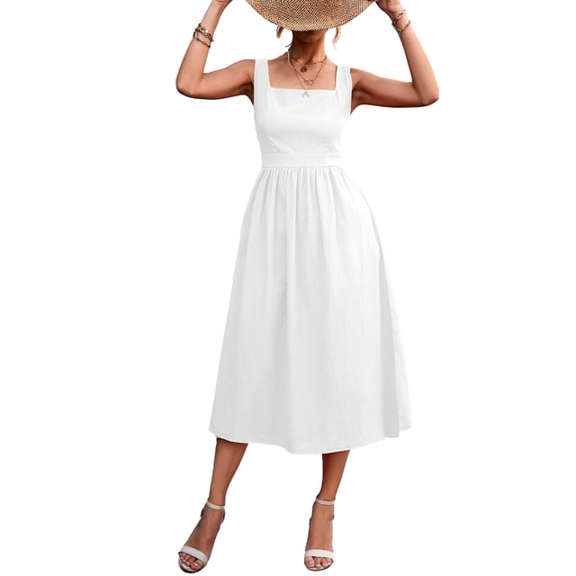 Vestido De Cuello Cuadrado Vestido De Correa Casual Vestido De Mujer Vestido De Correa De Moda Vestido De Correa Elegante Vestido De Mujer Cuello Cuadrado Vestido De Moda Elegante Anggrek AH2652