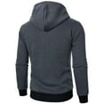 thumbnail image 4 of ZHOUCHANKIDS Mens Stylish and Hooded Zipper Pocket Long Sleeve Sweater Coat Top Dark Gray Medium, 4 of 4