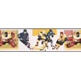 thumbnail image 2 of Vintage Hockey Bleu Jaune Rouge Papier Peint Bord Rétro Design, Rouleau 15' x 7'', 2 of 3