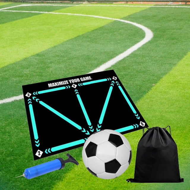 Tapete de entrenamiento de pasos de fútbol, tapete de fútbol, tapete de entrenamiento de regate plegable, alfombra antideslizante para campo de fútbol sin pelota
