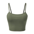 thumbnail image 3 of FashionMille Women Basic Casual Yoga Workout Adjustable Spaghetti Strap Cami Crop Top Shirt, 3 of 5