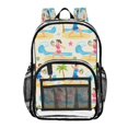 thumbnail image 5 of Iauyy Clear Backpack Heavy Duty PVC Transparent Backpack for College Workplace, Beige Volleyball, 5 of 8