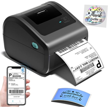 Shipping Label Printer 4x6, D450BT Thermal Label Printer for Shipping Packages, Thermal Printers for Small Business, Compatible with Android,, macOS, Windows, UPS,