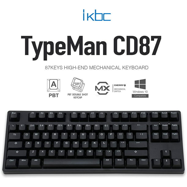Hjælp blødende Creed iKBC CD87 v2 Mechanical Keyboard with Cherry MX Red Switch for Windows and  Mac, Full Size Ergonomic Keyboard with PBT Double Shot Keycaps for Desktop,  87-Key, Black, ANSI/US - Walmart.com