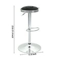 thumbnail image 3 of CangLong  Swivel Bar Stool Height Round PU Leather Adjustable Chair Pub Stool with Chrome Footrest,Set of 2,Black, 3 of 10