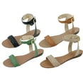 thumbnail image 2 of Starbay Women's Fashion Braided Flat Sandals with Ankle Buckle Strap, 2 of 2