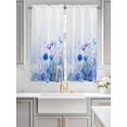 thumbnail image 4 of Bedroom Curtains 63 Inches length, Blue Flower Window Treatment Curtain Drapes, Modern Pastoral Watercolor Oil Painting Rod Pocket Curtain Panels for Living Room Kitchen, 42"x63", 2 Panels, 4 of 7