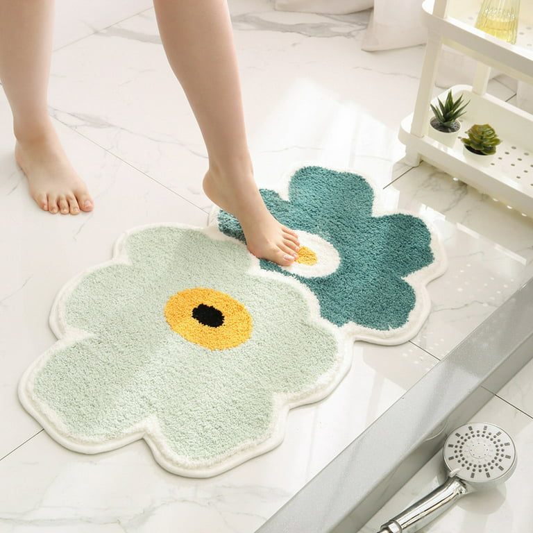 Bath Rug, Bathroom Mat Anti-Skid Non Slip Soft Fuzzy Warm Extra Thick Plush  Absorbent for Bathroom, Kitchen, Pool Floor, 4 Sizes Available (Gray, 40x60  cm) 