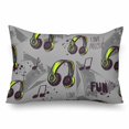 thumbnail image 1 of GCKG Headphones Notes Shape Geometric Triangles Pillow Cases Pillowcase 20x30 inches, 1 of 4