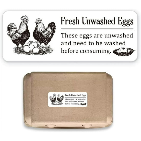 180 Pcs Unwashed Egg Carton Labels 1x2.64 Inch(2.5x6.7cm) Chicken Farm Fresh Eggs Stickers PET Adhesive Egg Packaging Stickers for Box Container Carton Farm Supplies colorful