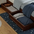 thumbnail image 2 of Twin-Full Solid Wood Mid-Century Modern Under Bed Storage Drawers in Walnut, 2 of 11