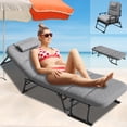 thumbnail image 1 of Lilypelle Folding Camping Cot Outdoor Lounge Chair Adjustable 4-Position recliner Chaise Lounge Chair for Home/Office Nap and Beach Pool Vacation, 1 of 6