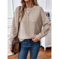 thumbnail image 4 of Womens Sweaters Fall Casual Long Sleeve Light-Weight Oversized Pullover Sweater Tops Apricot L, 4 of 7