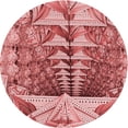 thumbnail image 1 of Ahgly Company Indoor Round Patterned Love Red Area Rugs, 3' Round, 1 of 6