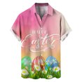 thumbnail image 2 of Camisas hawaianas con dibujos de conejos en 3D de color rosa para hombre y mujer, divertidas camisas de playa con estampado de día de Pascua, ropa para mujer y niño, camisa con botones de huevo de col, 2 of 5