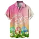 thumbnail image 2 of Camisas hawaianas con dibujos de conejos en 3D de color rosa para hombre y mujer, divertidas camisas de playa con estampado de día de Pascua, ropa para mujer y niño, camisa con botones de huevo de col, 2 of 5