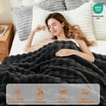 thumbnail image 5 of GARVEE Electric Blanket with Wireless Controller,Queen Size 90"x 90" Faux Fur Bubble Heated Comforter Blankets,6 Heat Levels & 1-10 Hours Timer,Dark Grey, 5 of 8