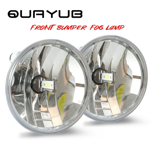 Quayub LED Fog Lights Kit for Chevy Silverado 2500/3500HD 2015-2019 - 6000K Xenon White, 400% Brighter, IP67 Waterproof, DOT Certified, Plug and Play (2-Pack)