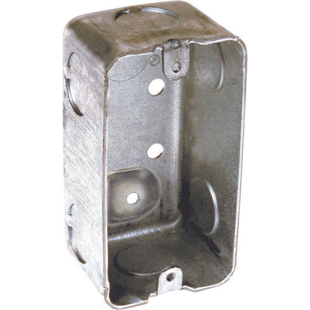 Raco 4 in. Rectangle Steel 1 gang Junction Box Gray