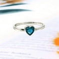 thumbnail image 3 of Art Deco Blue Topaz Heart Ring, 925 Sterling Silver Heart Rings for Women December Blue Topaz Rings Valentines Day Gift Size 3-15, 3 of 3