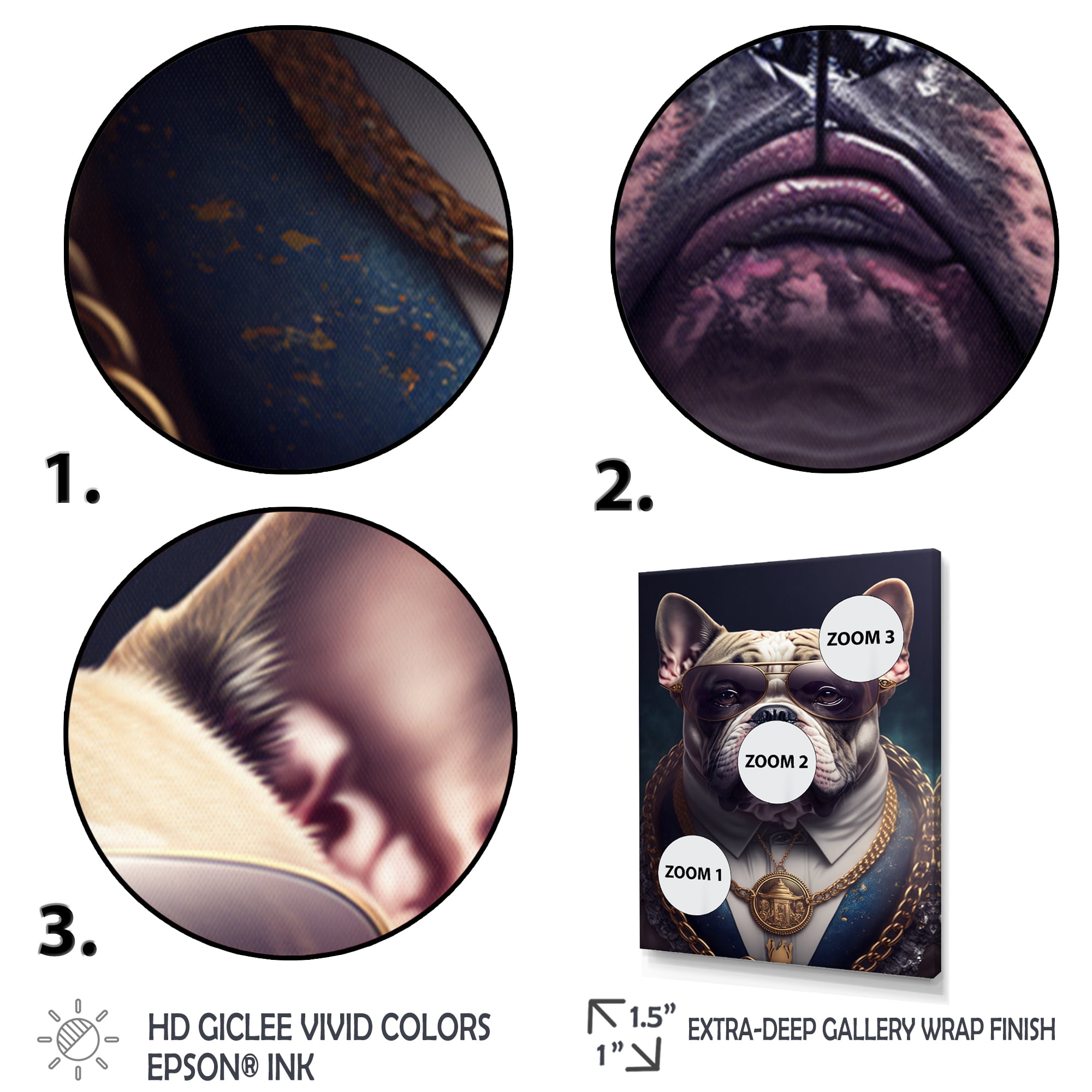 Designart Mafia Frenchie I Canvas Wall Art
