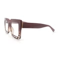 thumbnail image 6 of Womens Bold Mod Thick Plastic Rectangle Blue Light Filtering Computer Glasses Toffee Tort - Clear, 6 of 8