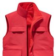 thumbnail image 4 of Jackets for Men, Men's Stand Collar Sleeveless Work Vest Jackets with Multi Pockets | Lightweight Casual Sport Coat,Casual Regular Fit Street Outerwear, 4 of 4