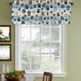 thumbnail image 4 of Blue Beige Paw Print Valances for Windows, Decorative Rod Pocket Window Valance Curtains, Vintage Farmhouse Country Wood Grain Short Curtain Drapes for Kitchen/Living Room, 2 Panels, 42" W x 12" L, 4 of 8