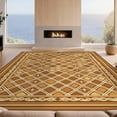 thumbnail image 2 of Design&I 4'x6' Ultra Soft Area Rug, Ru Look Wicker Lattice Boho Border Door Front Doormat Entryway Flowing Dynamic None Fluffy Washable Non Shedding for Bedroom Living Room Home Office, 2 of 7