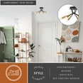 thumbnail image 2 of Ellis 16.25-in W Black and Brass Mid-Century Modern Semi Flush Mount Ceiling Light, 2 of 12