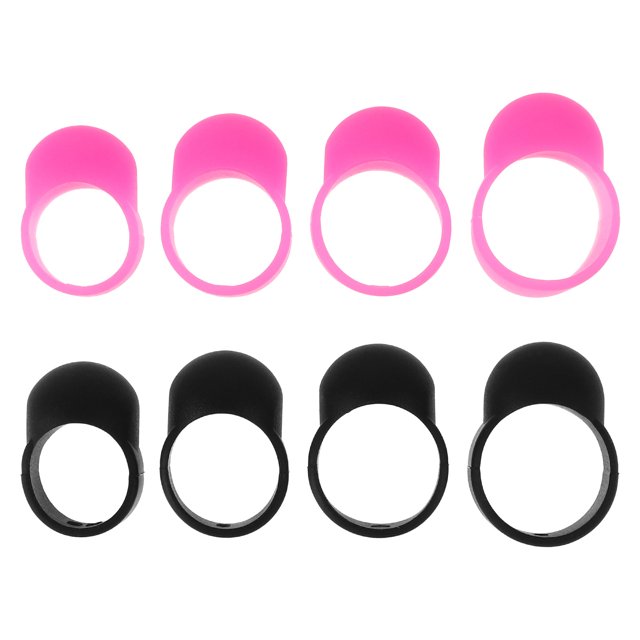 Ensemble de 8 Pcs de Pics pour Doigts de Tambour de Poêle à Main, Housses de Baguettes en Silicone pour Tambour à Langue, Contrôle Précis et Réduction du Bruit