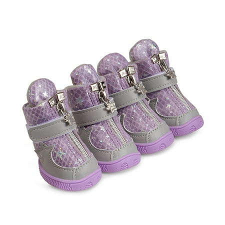 Winter Dog Boots Cold Weather Warm Lining Puppy Shoes Outdoor Waterproof Pet Sneakers