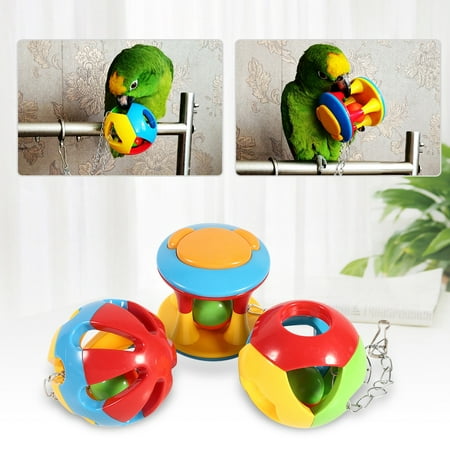 Yosoo 3 Types Colorful Pet Bird Dog Parrot Healthy Hanging Teeth Chew Training Playing Ball Toys Hot , Pet Playing Ball, Chew Ball