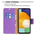 thumbnail image 6 of Feishell Phone Case for Samsung Galaxy A14 5G 6.6 inch,Lychee Texture Plain PU Leather Magnetic Clasp Folio Flip Kickstand Wallet Phone Case with Card Slots & Wrist Strap,Violet, 6 of 9