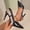 Black, variant on Women One Strap Pointed Toe Backless Fine High Heel Sandals Fashion Casual Summer Dress Shoes Silver
