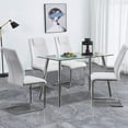 thumbnail image 2 of Sumdeal Modern Dining Chairs Set of 4 ,Dining Chairs, Metal Kitchen Chairs with Leather Padded Seat High Back, Dining Chairs set of 4,White, 2 of 9