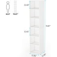 thumbnail image 2 of Tribsigns 70.9 Inch Tall Narrow Bookcase, Modern White Corner Bookcase for Home Office, White, 2 of 5