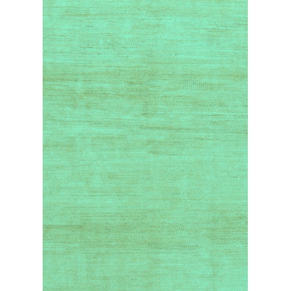 Ahgly Company Machine Washable Indoor Rectangle Solid Turquoise Blue Modern Area Rugs, 8' x 12'