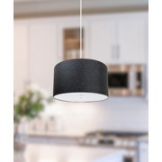 18 W 2 Light Pendant Granite Gray Shade with Diffuser, White Cord