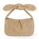 thumbnail image 1 of Bolso Paja Turístico Embrague Plisado Con Lazo (beige) Albaricoque, 1 of 9