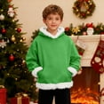 thumbnail image 3 of Hoodie Winter Warm Sherpa Lined Green Hoodie Casual Long Sleeve Sweatshirts Girl Clothes 7-8 Years, 3 of 8