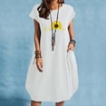 thumbnail image 2 of Ichuanyi Mode Femmes Décontracté Col Rond Radio Vague Tournesol Imprimé Grande Taille Poche, 2 of 4