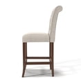 thumbnail image 4 of Furniture of America Landon Chaises de Pub Capitonnées en Tissu, Beige (Ensemble de 2), 4 of 8