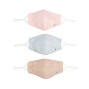 Miamica Set of 3 Fashion Double Layer Cloth Face Mask - Pastel Blue, Pink, Peach - Unisex