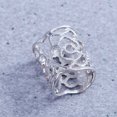 thumbnail image 4 of Hollow Rose Scarf Ring Buckle Slide Tube Scarf Jewelry (Silver), 4 of 8